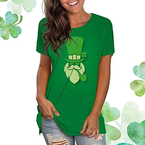IIUS SAINT PATRICKA Majica za žene kratke spavaće majice zelene sretne gnome bluze vrh labava fit smiješna