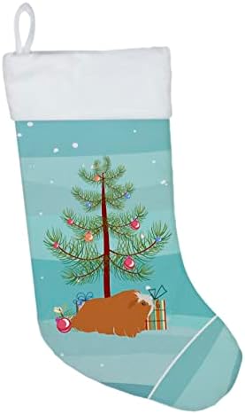Caroline's Treasures CK4443CS Peruanska zamorca Sretan božićni božićni čarapa, kamin viseće čarape božićna sezona Dekor Dekor Obiteljski