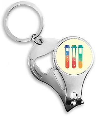 Različite tekućine test epruvete kemija noktiju za nokat ring ringa ključeva otvarač boca za bočicu