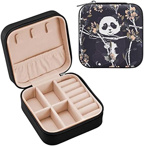Emelivor cvjetna panda putni nakit futrova PU kožna prijenosna kutija za nakit Organizator nakit mali nakit kutija za naušnice za narukvicu