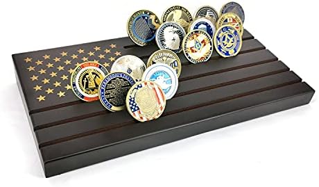 6 redaka kovanica, američka zastava Wood Stand američki vojni izazov kovanica - drži 42-46 kovanica
