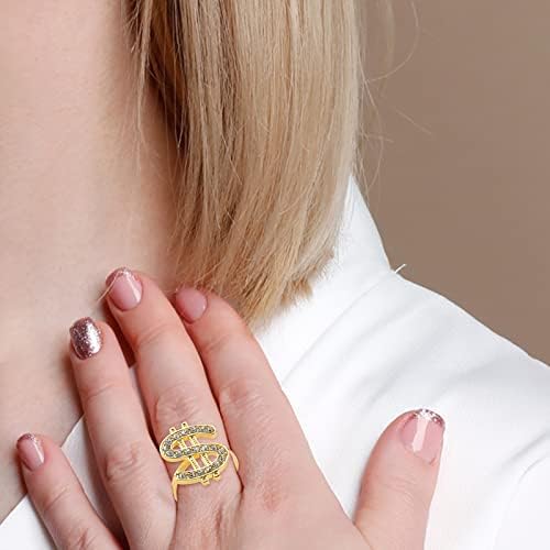 Vjenčani prsten za žene modni američki dolar ukrasni simulirani dijamantni prsten nakit Otvaranje podesivog zaručničkog prstena prstenovi