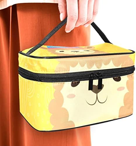 Slatka alpaca životinjska žuta šminkanje vrećice kozmetičke torbe za žene djevojke s patentnim zatvaračem organizator šminke