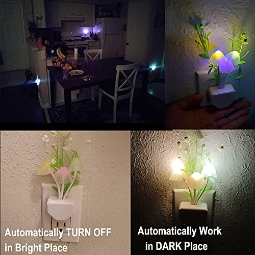 ; 2 pakiranja LED dodirnog noćnog svjetla, plug-in noćno svjetlo koje mijenja boju svjetiljke, dekor gljiva, mini slatka noćna svjetla
