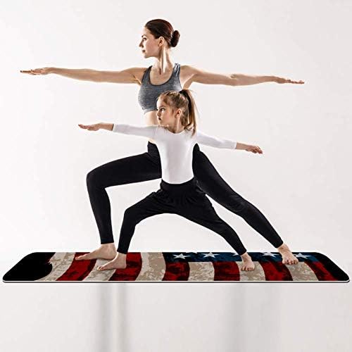 Prostirka za jogu s uzorkom američke prugaste zastave debljine 6 mm, ekološki prihvatljive prostirke za vježbanje iz A-liste, Pilates