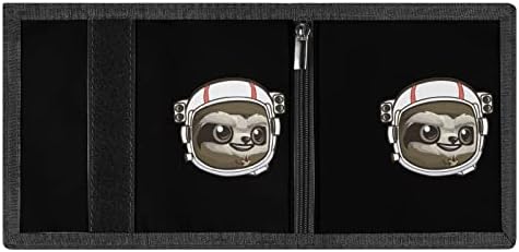 Sloth astronaut troslojni novčanik Slatki držač kartice torbica s kvačilom Pokloni za muškarce i žene