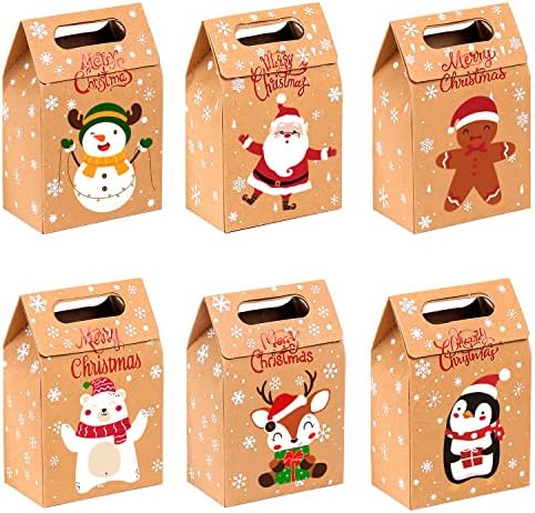Kutije za božićne poslastice od kraft papira od 24kom božićne poslastice poklon vrećice za slatkiše kutije za božićne zabave
