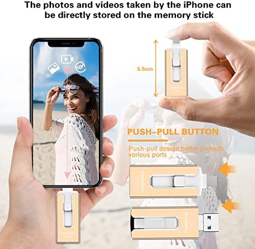 USB Flash Drive128GB HIGH-brzi pohranjivanje palca za fotografije i videozapise, Photo Stick Storage USB memorijski štap za iPhone