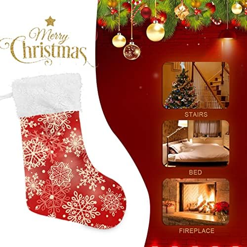 Zoeo snježna pahuljica 18 inčni Veliki božićni čarapa crveni snijeg ukrasne čarape za Xmas Tree kamin obiteljska zabava predvorje