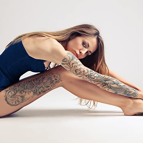 Polutrajna tetovaža rukava za žene i muškarce, realistične privremene tetovaže za cijelu ruku, vodootporne i trajne 2-3 tjedna, božićni
