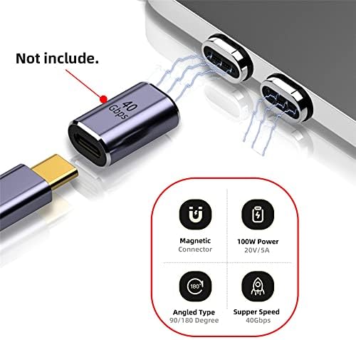 XIWAI 40Gbps USB4 Tip C Ravni konektor 100W Podaci snage 8K Video adapter Magnetski priključak za telefon za prijenosno računalo