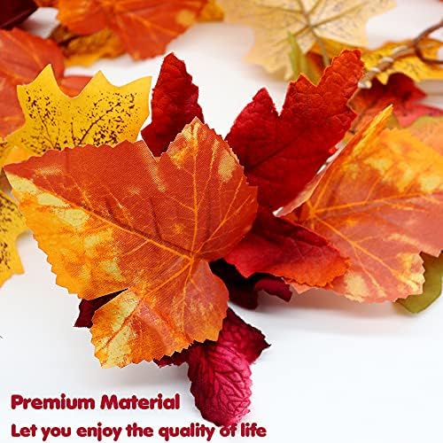 Veylin 2pack jeseni javor vijenac, jesenske miješane boje javorov lišće vijenac sa svjetlom za unutarnje ukrase na otvorenom