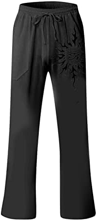 Muške ljetne pamučne lanene hlače Elastični struk Struk Strahne džepove hlače ležerne lagane klasične hlače za fit