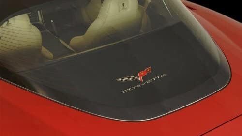 C6 Stražnja nijansa tereta s vezenim prekriženim zastavama logo - Sunčev zaštitnik sprječava blijed za 2005-2013 Corvette