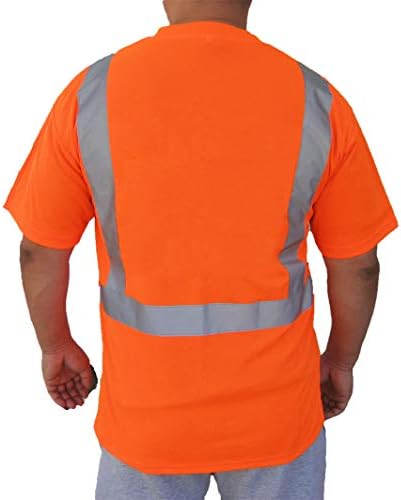 3C Proizvodi ST2000, ANSI/ISEA klasa 2, Muška majica s visokim vis-om, majica s kratkim rukavima, mrežasta mreža, reflektirajuća, neonska