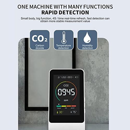 Inteligentni detektor ugljičnog dioksida 9-u-1 lagani mjerni alat za kontrolu kvalitete zraka u zatvorenom prostoru termometar higrometar