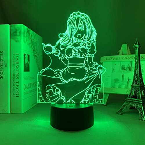 3D lampica noćna svjetlost anime de thissische quintuplets miku nakano figura iluzijska svjetiljka za djecu 16 boja se mijenja s daljinskom