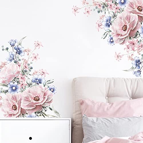 Ljubičasto cvijeće Zidna naljepnica leptir vrt cvjetne Zidne naljepnice za djevojčice spavaća soba kupaonica dječji zidni dekor
