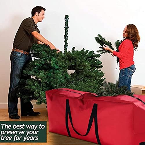 Kutija za pohranu božićnog drvca za božićno drvce s izdržljivim ojačanim ručkama i dvostrukim zatvaračem, umjetno rastavljeno drveće,