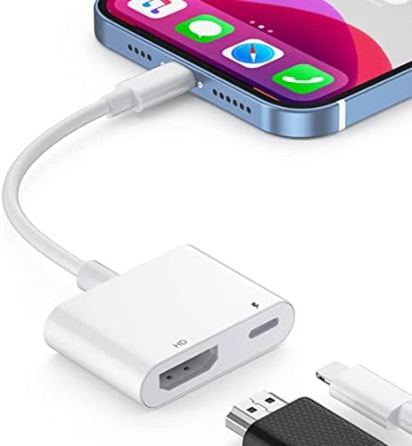 [Certificiran od strane Apple MFi] Digitalni AV adapter za iPhone na HDMI adapter Lightning na HDMI kabel s priključkom za punjenje