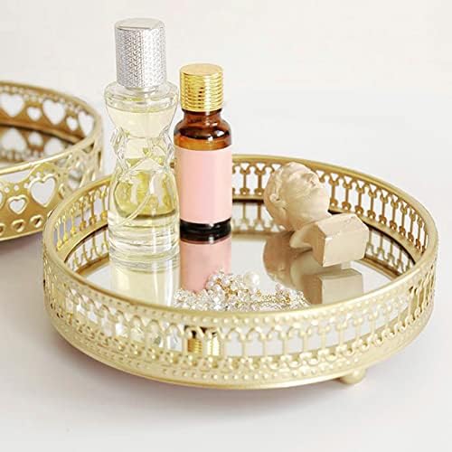 Syuanmuer ogledalo ladice ukrasno, zlatno okruglo svjetlo luksuzni organizator toaletnog stola, za kupaonicu spavaće sobe stol za kavu