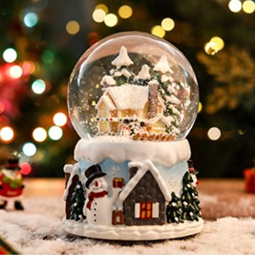 GKMJKI Luminozno rotirajuće plutajuće snježne pahuljice Crystal Ball Kreativni poklon Octave Box Music Box Valentinovo Dan poklon