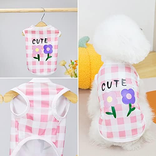 Odjeća za kućne ljubimce za mačke ljetna odjeća za kućne ljubimce slatki cvjetni prsluk jednostavna slova slatka odjeća za pse košulje