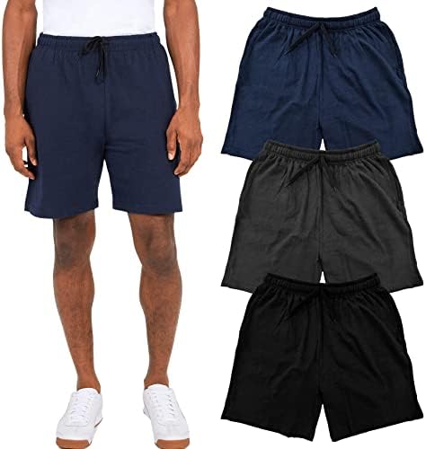 Andrija Scott muške 8-inčne duge pamučne kratke hlače od flisa za trčanje u teretani / sportske kratke hlače s džepovima-pakiranje