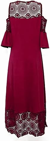 Ženska čipkasta Maksi haljina s volanima s ramena večernja haljina seksi ljuljačke haljine Plus size lepršave maturalne haljine