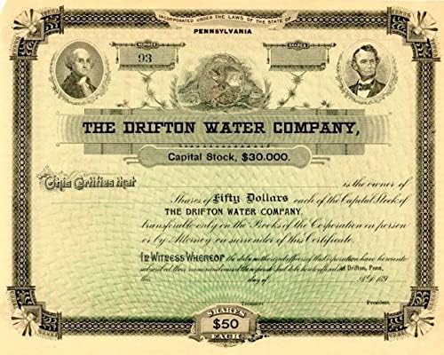 Drifton Water Co. - Potvrda o skladištu