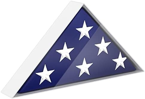 HIIMIEI SLUČAK ZAPISA ZA KO), BIJELO Akrilna kutija za zastavu za 5 x 9,5 američka zastava veterana, Okvir zastave na zidu, okvir za