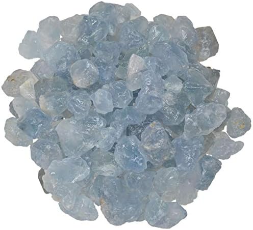 Hipnotični dragulji: 1 lb Celestite Bulk Grubo kamenje s Madagaskara - sirovi prirodni kristali stijena za kabine, prevrtanje, lapidary,