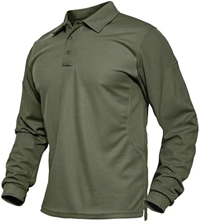 Biylaclesen muški Jersey Golf Polo majice na otvorenom Pique Performance Tactical Vojne košulje dugih rukava