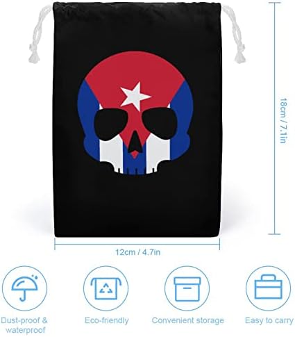 Kuba zastave Skull Canvas Skladištenje vrećice za vrećicu vrećice za vrećicu vrećice za vrećicu