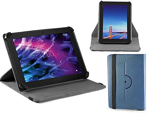 NavItech Blue Faux kožni poklopac kućišta s 360 rotacijskim postoljem kompatibilan s 10 Windows 10 Fusion5 Ultra Slim Windows Tablet