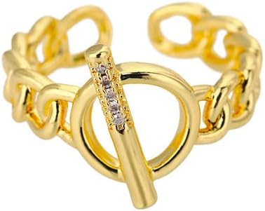 Oyalma cirkon krug Otvoreni prstenovi za žene kristalno zlatni šarm prsta podesivi prsten vjenčanje valentinski nakit-89928