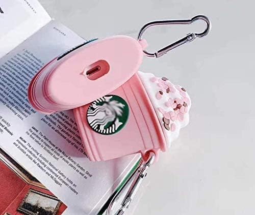 Torbica za AirPods, torbica za Airpods slatka 3D uzorkom Kawaii, pink torbica za šalici za piće s dizajnom privjesak za ključeve AirPods