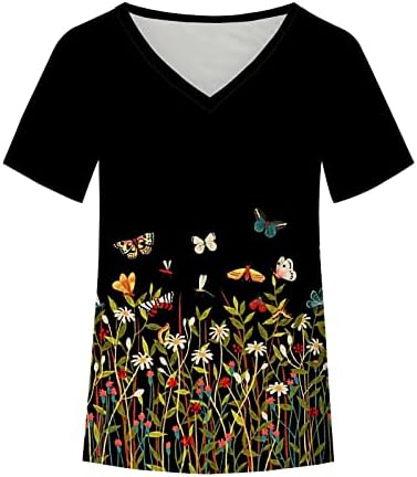 Jeseni ljetni majica za djevojčice odjeće kratkih rukava moda pamuk v vrat grafički casual tines vk vk vk