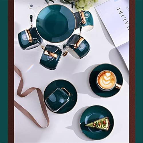 Zhuhw nordijska keramička šalica sa zlatnom šalicom za kavu Set britanskog popodnevnog čajnog čaja s žlicom i policom