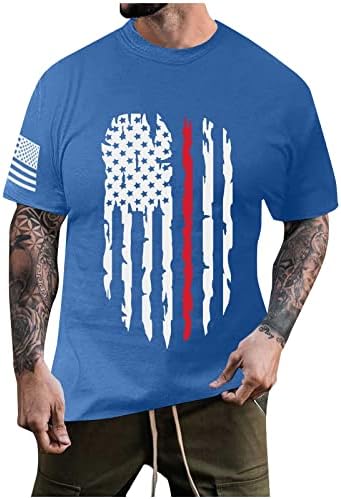 Majica 4. srpnja za muškarce, grafičke majice s kratkim rukavima Zvijezde i pruge u američkoj majici američke majice