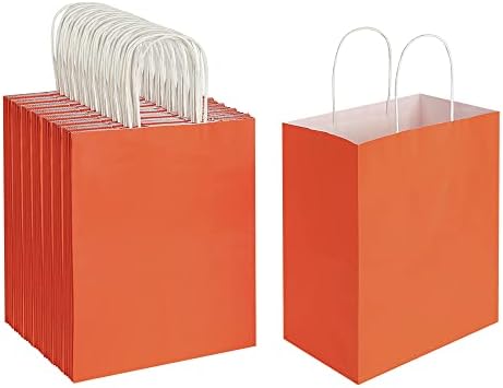 100 pakiranja srednje smeđe i narančaste Kraft papirnate poklon vrećice s ručkama na veliko