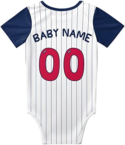 Prilagođeni bejzbol onesie, dječja odjeća Prilagođeni naziv broj Personalizirani dizajn djece dojenčad mališani pokloni za sportske