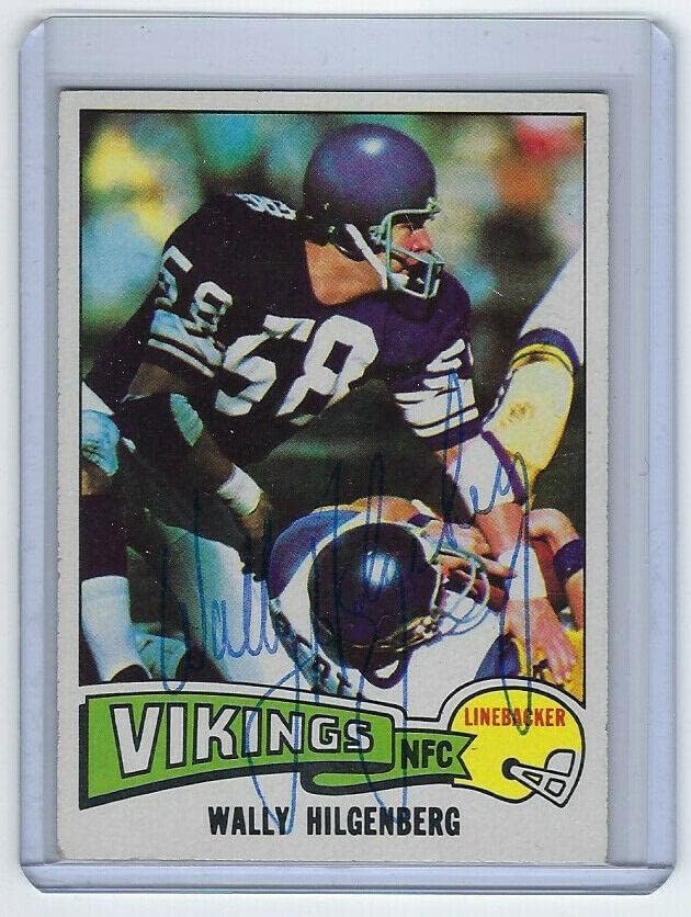 1975. Vikings Wally Hilgenberg potpisana kartica Topps 469 Vintage Auto Autographed - NFL Autographd nogometne kartice
