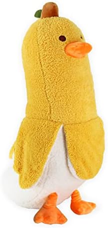 Merryxd banana patka plišana igračka mekana punjena zagrljaja jastuka, slatka patka pliša za spavanje, banana punjena životinjska lutka