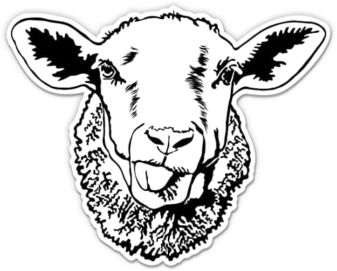 Ovce glupe naljepnice - 2 naljepnice od 3 - vodootporni vinil za automobil, telefon, boca vode, laptop - ovčje naljepnice