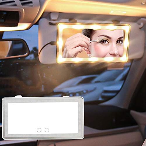 Ogledalo za šminkanje automobila, inteligentno dodirno svjetlo u 2 boje, dugo pritiskanje za podešavanje svjetline pozadinskog osvjetljenja