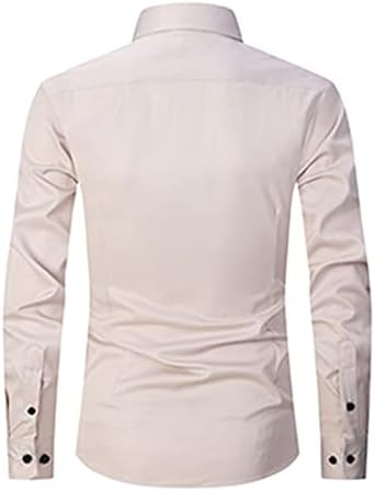 DGHM-jlmy muškarci modni dugi rukavi moda tanka košulja od solidne boje poslovanje elastične haljine košulja kvadratna ovratnik proljetna