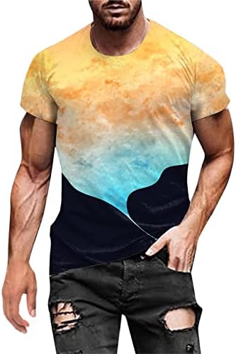Smiješne majice za muškarce, muške 3D grafičke majice novitete u boji Blouse za dječake Slim Fit Stil Sylestall Jumper Tops