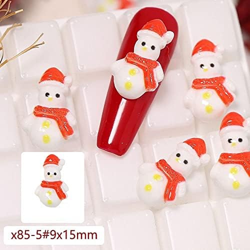10 PCS 3D božićno drvce snjegović smola za nokte Umjetnost crtana životinja Slatka naljepnica za nokte ukrašavanje kućnih ukrasa mali