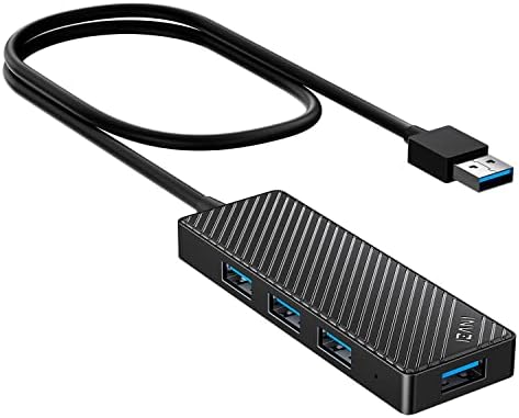 INVZI USB 3.0 Hub 4-portni, ultra-tanki USB razdjelnik za prijenos podataka s produženim kabelom dužine 2 m, kompatibilno RAČUNALO,